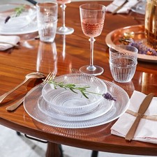 Luminarc Louison Clear 18pc Opal Glass Dinner Set Dinnerware Tableware Plates