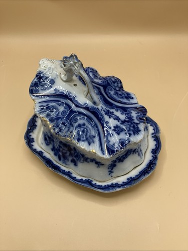 Antique blue flow cheese dome - blue,