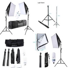 135W Softbox Lighting Kit Video Photo Soft Box Continuous Light Stand Studio UK