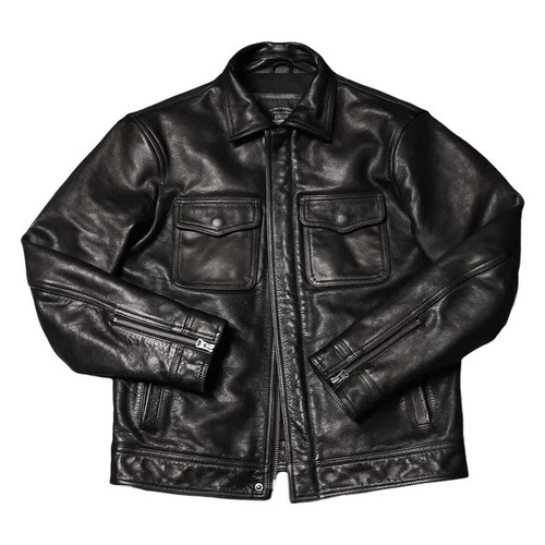 Genuine leather jacket black - genuine,