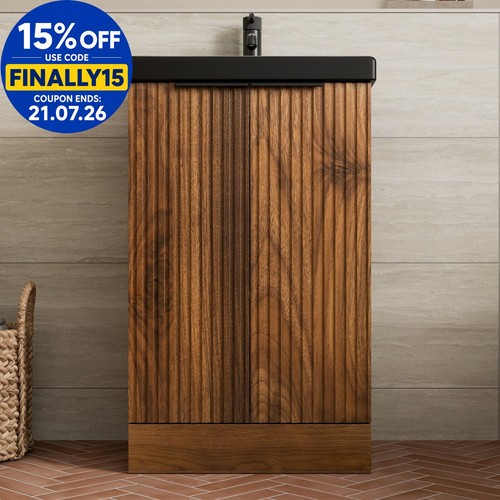 Fluted 500mm bathroom vanity - fluted,