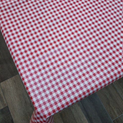 Raspberry red small gingham - small,