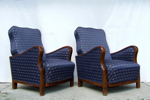 Pair art deco armchairs - pair,
