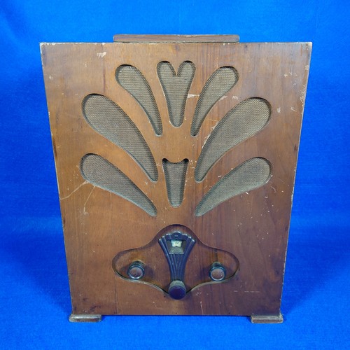 Vintage wooden radio - radio, --