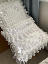 Dolls White Silver Cross Pram Set