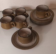Purbeck Pottery Portland - Studland  - 6 x Cups & Saucers