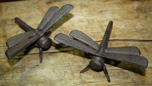 Rustic cast iron garden bugs - cast,