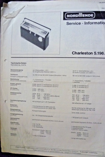 Nordmende charleston 196a - nordmende,