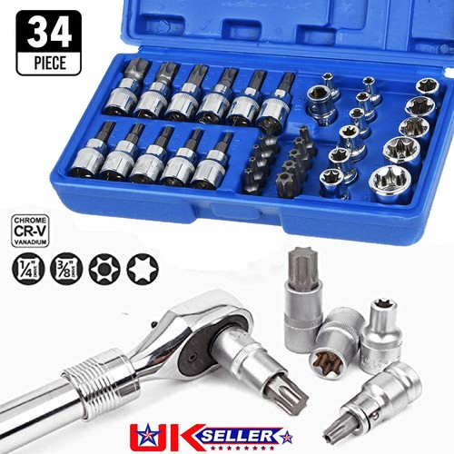 34pcs torx star - star, socket