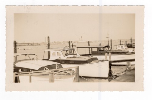 Vintage photo docked - docked, boats