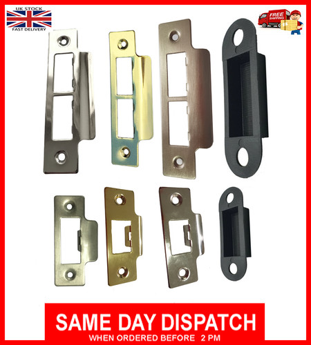 Door strike plate - chrome, or