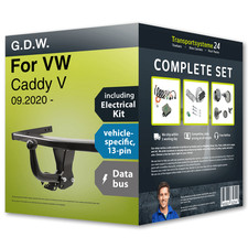 Towbar fixed for VW Caddy V 09.2020- + 13pin specific electrical-kit NEW