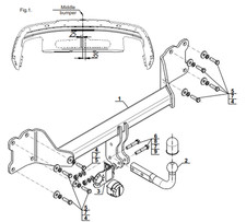 Swan Neck Tow Bar For Audi Q7 II (2015-) A-107