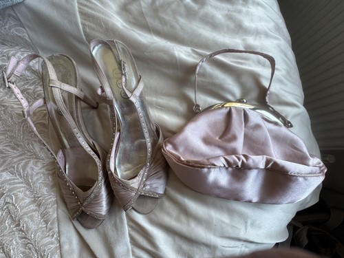 Pink satin clutch - pink, bag