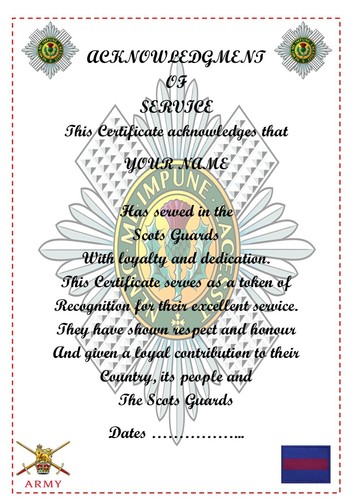 Scots guards acknowledgement - scots,