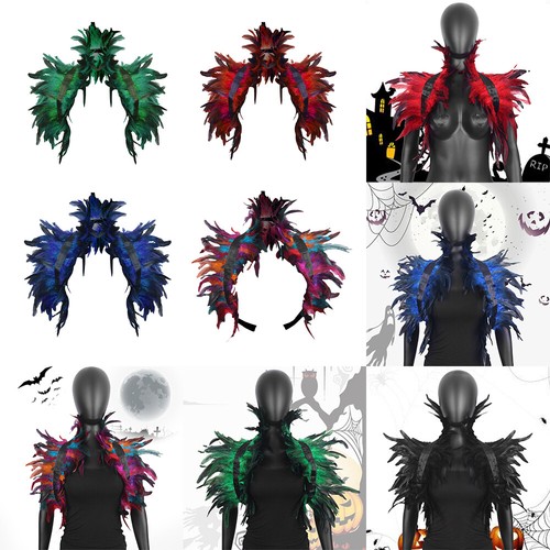 Feather shrug shawl cape soft - feather,