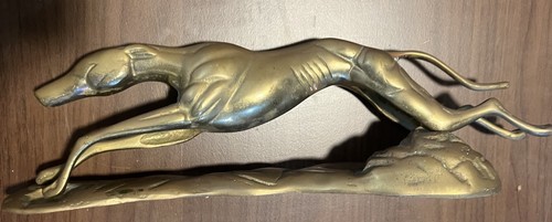 Metal brass statue greyhound - brass,