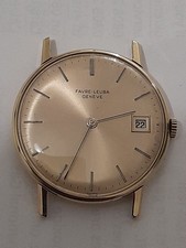Favre leuba  21 jewel manual wind  movement with date  gold plaque G20 working