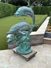 Bronze Dolphin Statue with optional Water Feature 5 ft tall