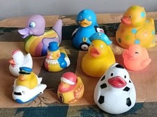10x Rare And Discontinued , Plastic & Rubber Ducks, May Need A Bit Of A Wash