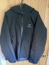 ARCTERYX MEN’S SAWYER COAT BLACK GORE TEX HOODED  JACKET XL