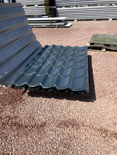 new polyester coated anthracite grey tile effect roofing sheets 6ft x 1.1 meter