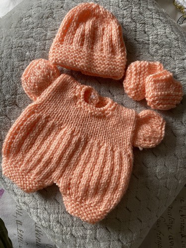 Hand knitted dolls clothes - hand,