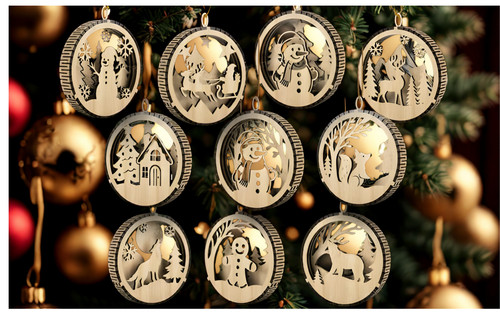 Rustic wooden christmas - 3d,