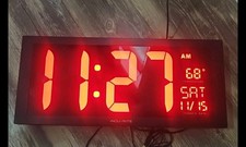 ACURITE 75100 18" DIGITAL LED CLOCK INDOOR TEMP LARGE DISPLAY FOR EASY READING