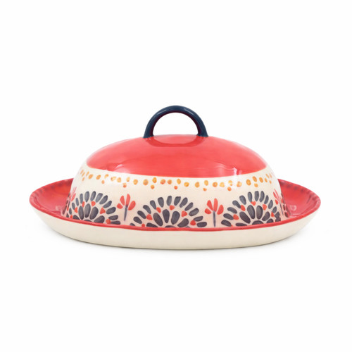 Hand painted ceramic oval - hand,