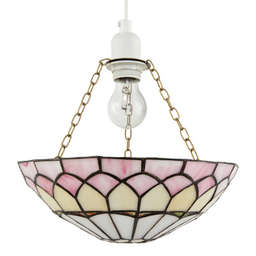 Pale pink stained glass - glass, domed