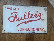 Old Antique Vintage Enamel Advertising Sign Confectionery 