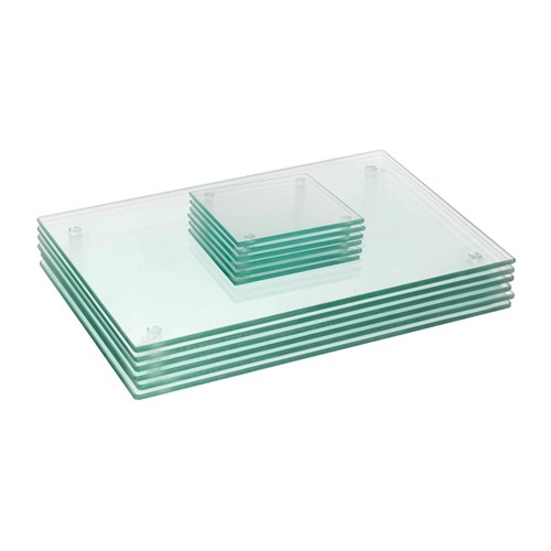 12pc glass placemats square - 12pc,