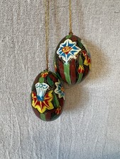 Pair Of Hand painted Papier