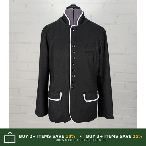 Black mandarin collar jacket - mandarin,