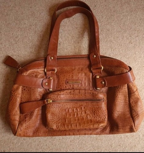Oriano tan leather grab bag - oriano,
