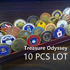 Featured Random Challenge Coin Lot 10 Pcs Multi Themes