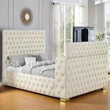 Mariana Chesterfield Upholstered  TV Bed Frame With Gas Lift Ottoman Storage UK