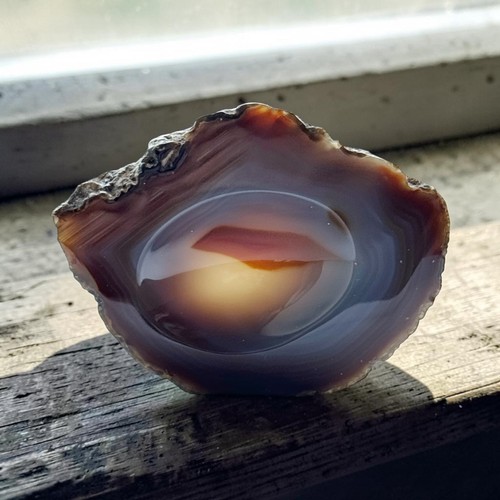 Natural agate slice bowl - natural,
