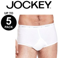 Jockey Y Front Briefs Mens Comfy Cotton Underwear Undies Trunks Boxer Bulk White