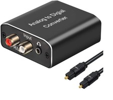 Analog to Digital Audio Converter Aluminum RCA Optical Output Cable HDTV DVD +