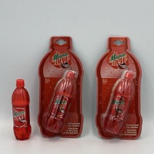 Vintage Soda Bottle Shaped Lip Balm Mountain Dew CODE RED Lot Of 3