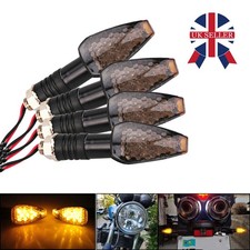 4X Universal 10 LED Motorcycle Motorbike Turn Signal Indicators Light Lamp Amber