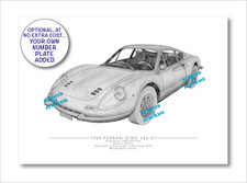Ferrari Dino 246 GT hand-drawn