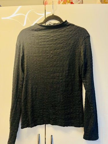 Black zara frilled long sleeve - black,