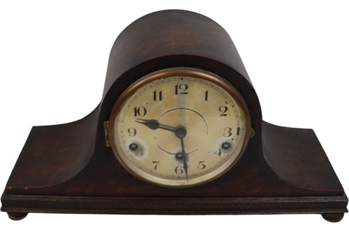 Vintage wooden mantel clock - vintage,