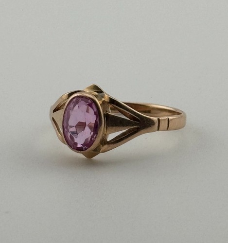 Soviet 14k rose - rose, ruby
