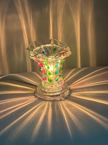 Colorful glass electric candle - colorful,