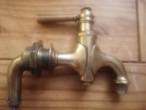 Vintage brass wall mounted bib - vintage, wall-mounted
