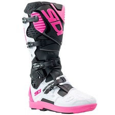 Sidi Crossfire 3 SRS Touring Motorcycle Motorbike Boots - Black / White / Pink